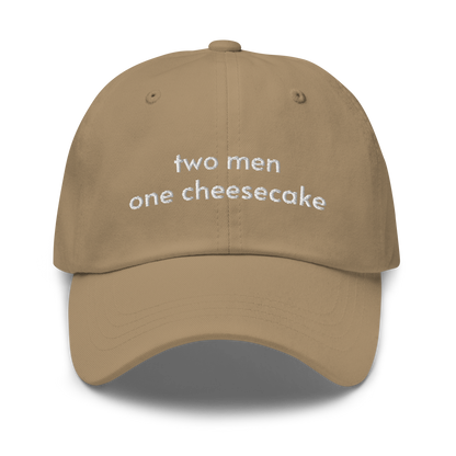 two men one cheesecake